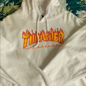 Thrasher cropped white sweater